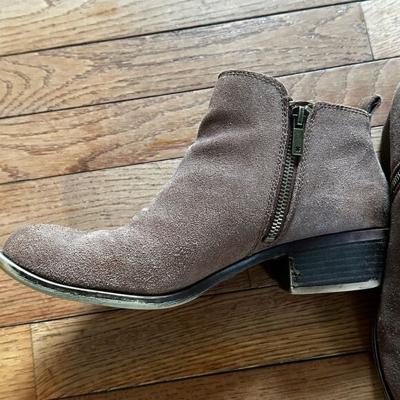 Lucky Brand Basel Suede Flat Bootie in light brown - Picture 14 of 15